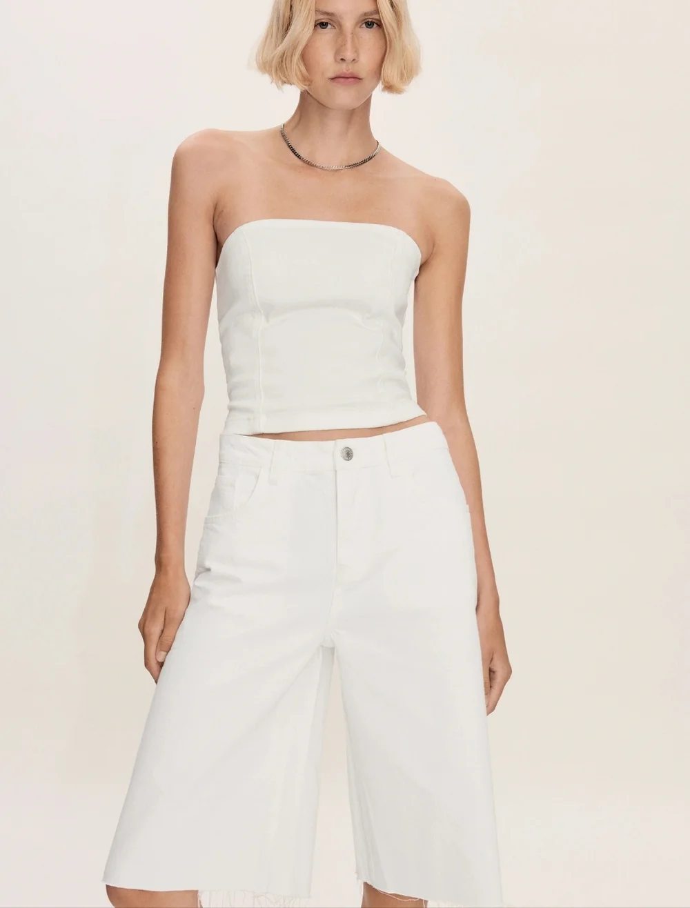 Mango Oversized denim bermuda shorts